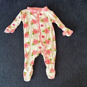 Kickee Pants Pink Floral Footie Newborn